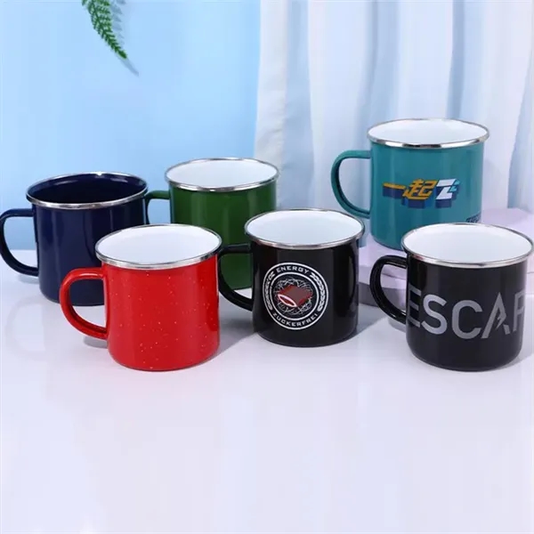 Custom Full Color Imprint 12 OZ Enamel Mug With Stainless St - Custom Full Color Imprint 12 OZ Enamel Mug With Stainless St - Image 0 of 10