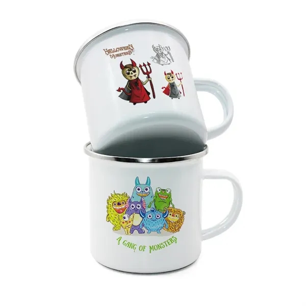 Custom Full Color Imprint 12 OZ Enamel Mug With Stainless St - Custom Full Color Imprint 12 OZ Enamel Mug With Stainless St - Image 2 of 10