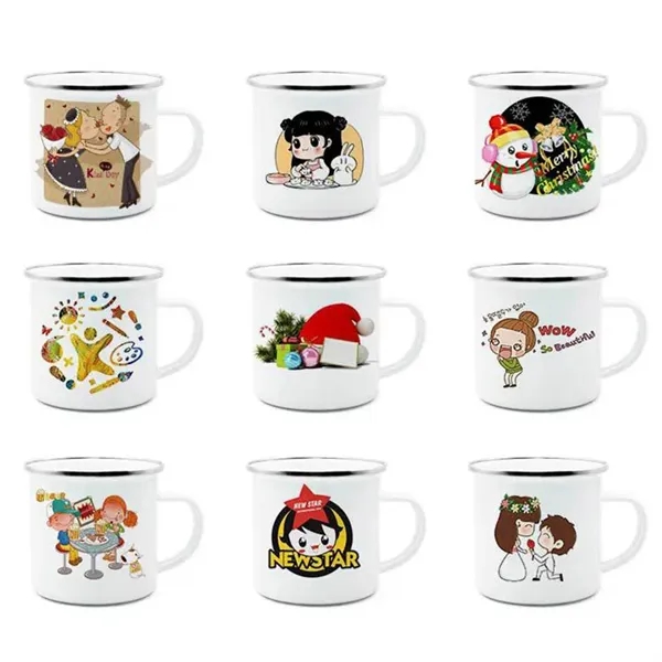Custom Full Color Imprint 12 OZ Enamel Mug With Stainless St - Custom Full Color Imprint 12 OZ Enamel Mug With Stainless St - Image 3 of 10