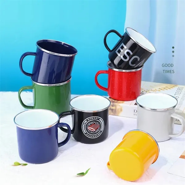 Custom Full Color Imprint 12 OZ Enamel Mug With Stainless St - Custom Full Color Imprint 12 OZ Enamel Mug With Stainless St - Image 4 of 10