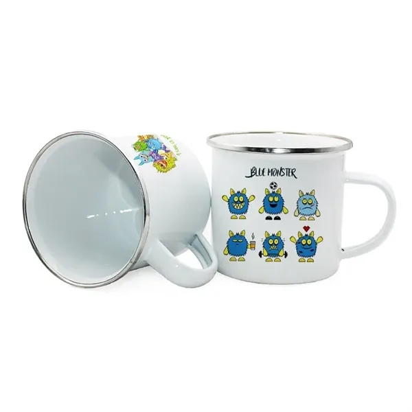Custom Full Color Imprint 12 OZ Enamel Mug With Stainless St - Custom Full Color Imprint 12 OZ Enamel Mug With Stainless St - Image 5 of 10