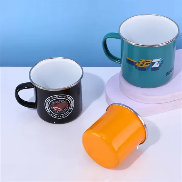 Custom Full Color Imprint 12 OZ Enamel Mug With Stainless St - Custom Full Color Imprint 12 OZ Enamel Mug With Stainless St - Image 9 of 10