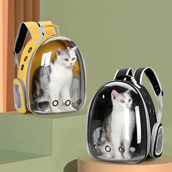 Transparent Space Capsule Pet Carrier Cat Backpack - Transparent Space Capsule Pet Carrier Cat Backpack - Image 0 of 5