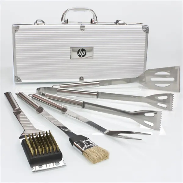 5pc Stainless Steel BBQ Grill Set w/ Carrying Case & Tools - 5pc Stainless Steel BBQ Grill Set w/ Carrying Case & Tools - Image 1 of 2