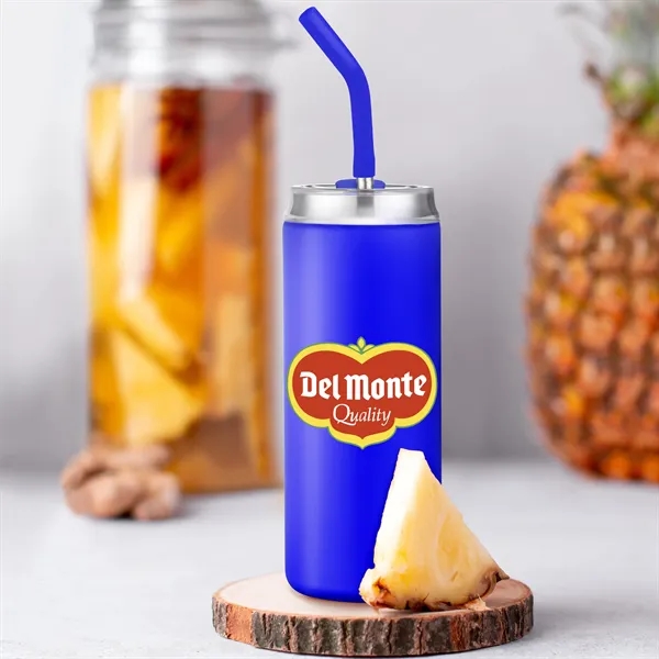 20 oz Stainless Steel Tumbler with Silicone Straw - 20 oz Stainless Steel Tumbler with Silicone Straw - Image 0 of 5