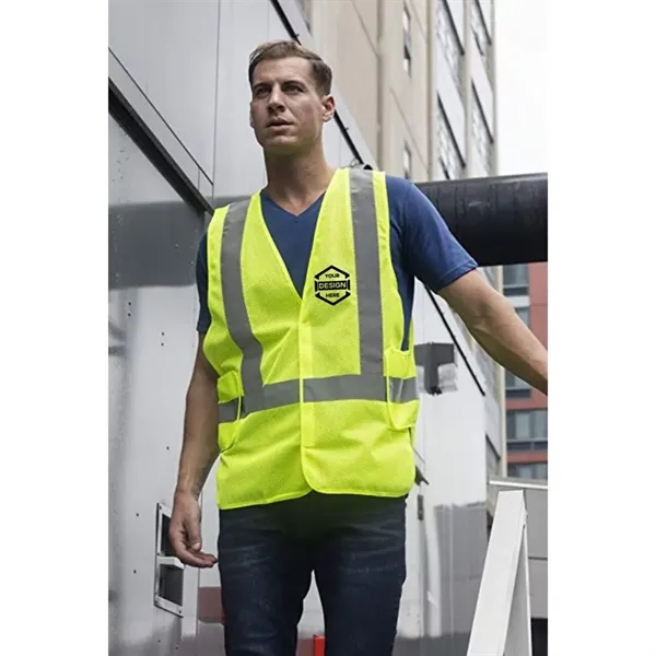 Hi Viz rPET Class 2 Adjustable Breakaway Mesh Safety Vest - Hi Viz rPET Class 2 Adjustable Breakaway Mesh Safety Vest - Image 5 of 7