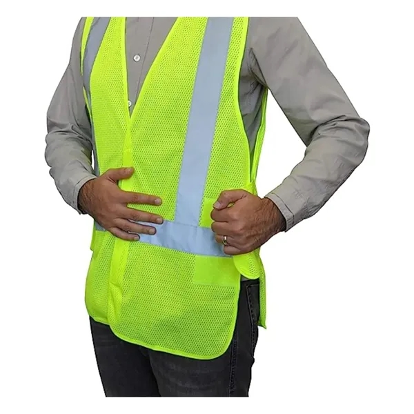 Class 2 Adjustable Breakaway Hi Vis Mesh Safety Vest - Class 2 Adjustable Breakaway Hi Vis Mesh Safety Vest - Image 6 of 6