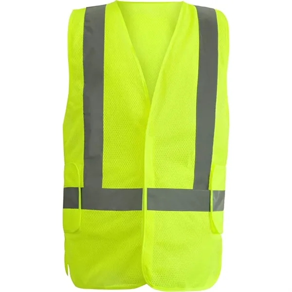 Class 2 Adjustable Breakaway Hi Vis Mesh Safety Vest - Class 2 Adjustable Breakaway Hi Vis Mesh Safety Vest - Image 1 of 6