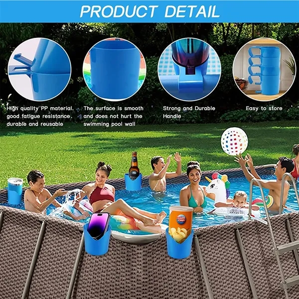 Plastic Cup Holder Set For Above Ground Swimming Pool - Plastic Cup Holder Set For Above Ground Swimming Pool - Image 2 of 2