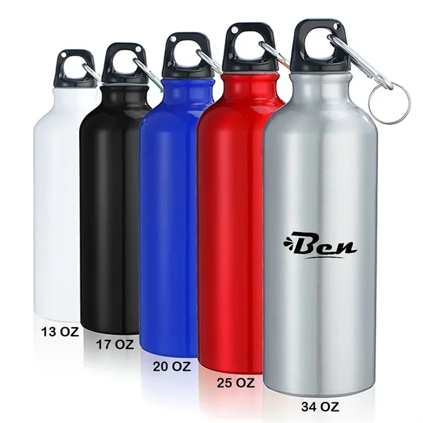 13/17/20/25/34 Oz. Aluminum Water Bottle w/Carabiner - 13/17/20/25/34 Oz. Aluminum Water Bottle w/Carabiner - Image 0 of 5