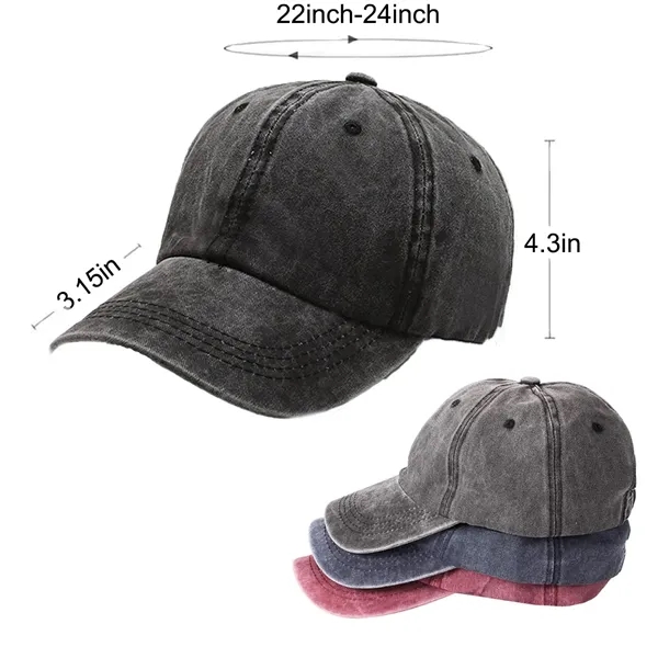 Washed Vintage Baseball Cap - Washed Vintage Baseball Cap - Image 1 of 5