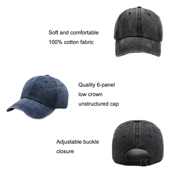 Washed Vintage Baseball Cap - Washed Vintage Baseball Cap - Image 2 of 5