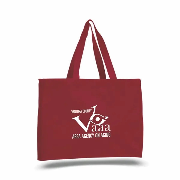 12oz. Cotton Canvas Reusable EcoFriendly Tote Bag w/ Handles - 12oz. Cotton Canvas Reusable EcoFriendly Tote Bag w/ Handles - Image 0 of 4