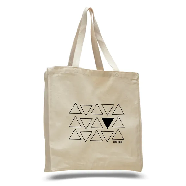 12 oz. Cotton Canvas Reusable Tote Bag w/ Handles for Books - 12 oz. Cotton Canvas Reusable Tote Bag w/ Handles for Books - Image 0 of 1