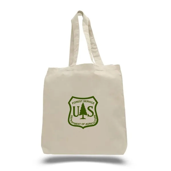 6 oz. Cotton Canvas Reusable Tote Bag w/ Handles for Books - 6 oz. Cotton Canvas Reusable Tote Bag w/ Handles for Books - Image 0 of 1