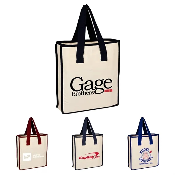 10oz.Cotton Canvas Reusable Tote Bag w/ Handles for Shopping - 10oz.Cotton Canvas Reusable Tote Bag w/ Handles for Shopping - Image 0 of 8