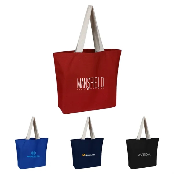 10 oz. Cotton Canvas Reusable Beach Tote Bag w/ Handles - 10 oz. Cotton Canvas Reusable Beach Tote Bag w/ Handles - Image 0 of 8