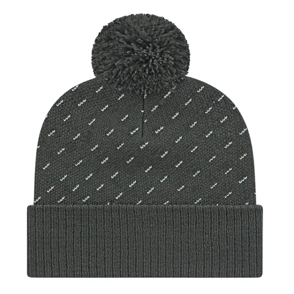 Diagonal Dash Knit Cap with Ribbed Cuff - Diagonal Dash Knit Cap with Ribbed Cuff - Image 8 of 8