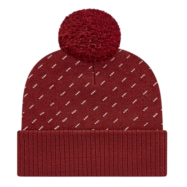 Diagonal Dash Knit Cap with Ribbed Cuff - Diagonal Dash Knit Cap with Ribbed Cuff - Image 1 of 8