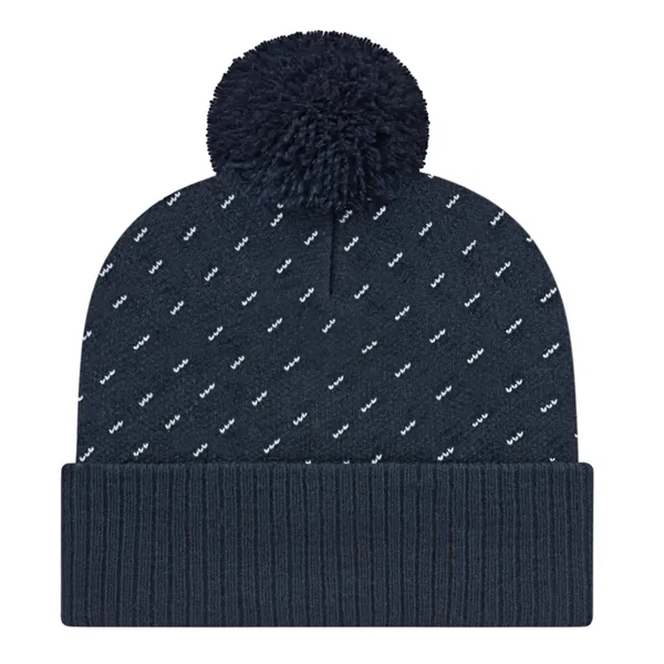 Diagonal Dash Knit Cap with Ribbed Cuff - Diagonal Dash Knit Cap with Ribbed Cuff - Image 2 of 8