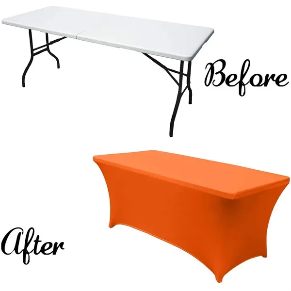 6 ft Spandex Tablecloth Stretch Fitted Table Cover - 6 ft Spandex Tablecloth Stretch Fitted Table Cover - Image 1 of 3