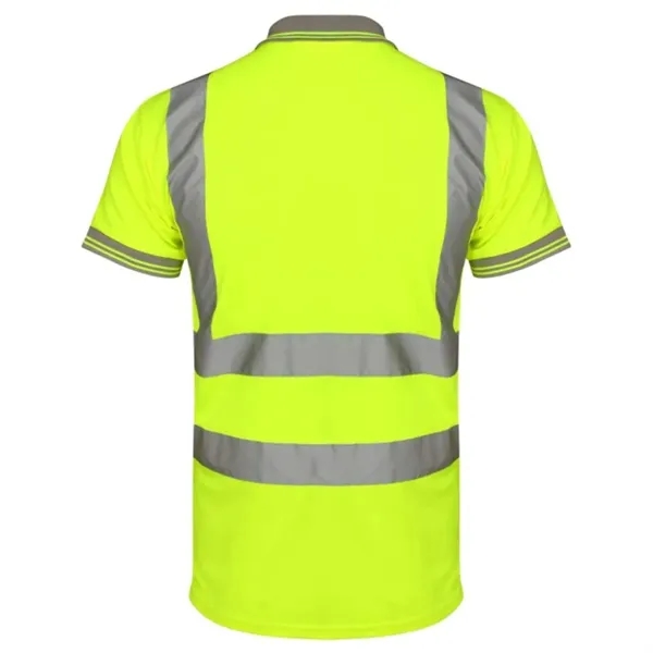 Hi Vis Class 2 Reflective Tape Safety Workwear Polo - Hi Vis Class 2 Reflective Tape Safety Workwear Polo - Image 1 of 3