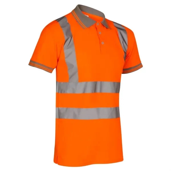 Hi Vis Class 2 Reflective Tape Safety Workwear Polo - Hi Vis Class 2 Reflective Tape Safety Workwear Polo - Image 2 of 3