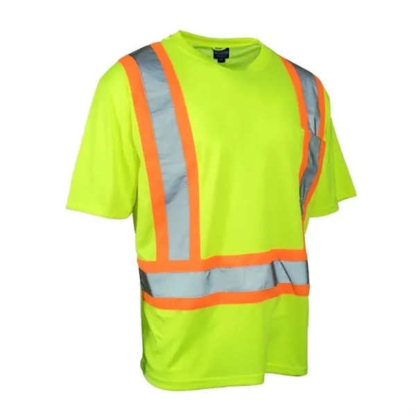 Hi Vis Reflective X-Back Class 2 Safety T-Shirt w/ Pocket - Hi Vis Reflective X-Back Class 2 Safety T-Shirt w/ Pocket - Image 2 of 6