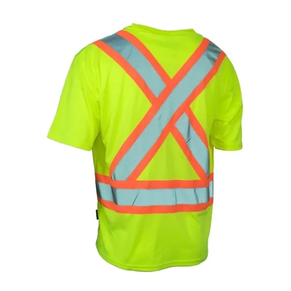 Hi Vis Reflective X-Back Class 2 Safety T-Shirt w/ Pocket - Hi Vis Reflective X-Back Class 2 Safety T-Shirt w/ Pocket - Image 3 of 6