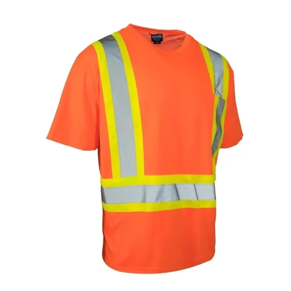 Hi Vis Reflective X-Back Class 2 Safety T-Shirt w/ Pocket - Hi Vis Reflective X-Back Class 2 Safety T-Shirt w/ Pocket - Image 4 of 6
