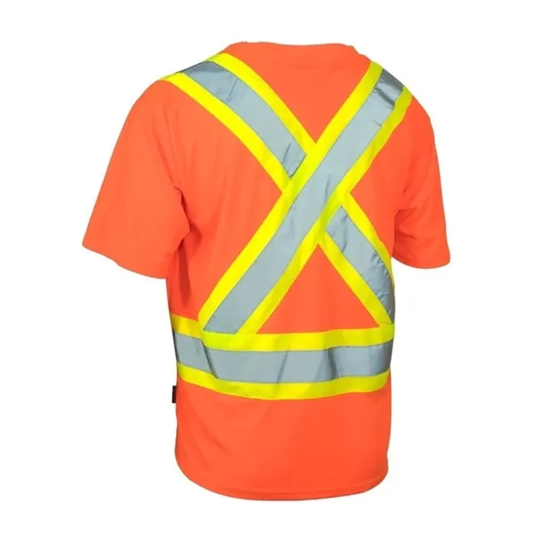 Hi Vis Reflective X-Back Class 2 Safety T-Shirt w/ Pocket - Hi Vis Reflective X-Back Class 2 Safety T-Shirt w/ Pocket - Image 5 of 6