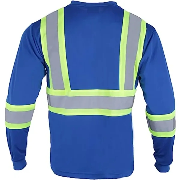 Hi-Viz Reflective Tape Safety Class 3 T-Shirt w/ Pocket - Hi-Viz Reflective Tape Safety Class 3 T-Shirt w/ Pocket - Image 4 of 12