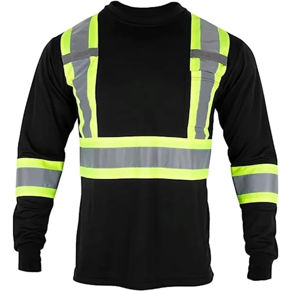 Hi-Viz Reflective Tape Safety Class 3 T-Shirt w/ Pocket - Hi-Viz Reflective Tape Safety Class 3 T-Shirt w/ Pocket - Image 5 of 12