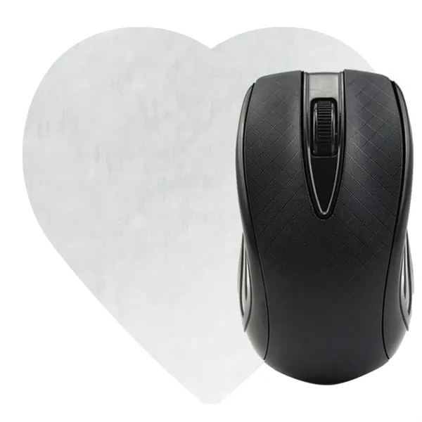 Custom Heart Shaped Computer Mouse Pad - Dye Sublimated