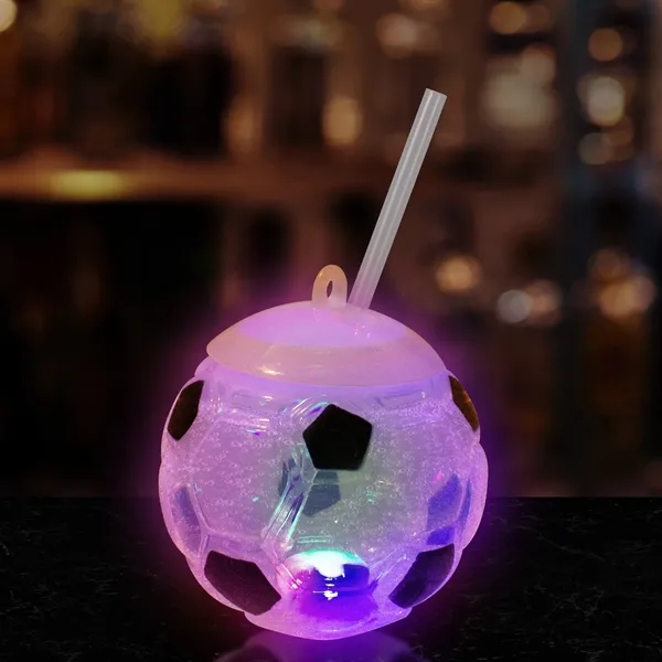 Soccer Ball Light Up Cup with Lid and Straw - Soccer Ball Light Up Cup with Lid and Straw - Image 7 of 13