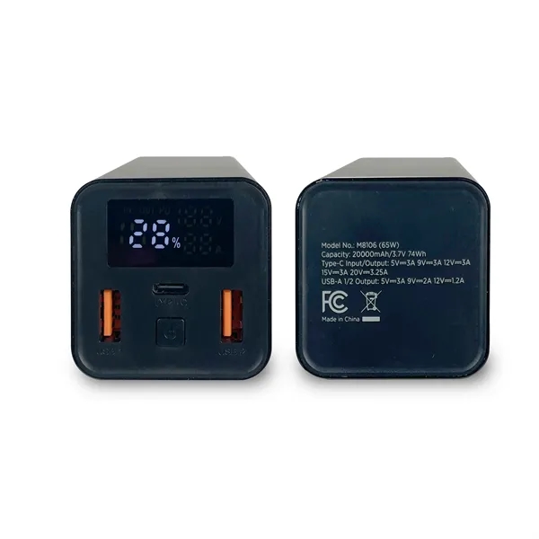 20K mAh 65W Power Bank w/LED - 20K mAh 65W Power Bank w/LED - Image 2 of 6