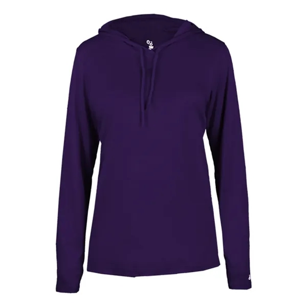 Badger Women's B-Core Long Sleeve Hooded T-Shirt - Badger Women's B-Core Long Sleeve Hooded T-Shirt - Image 9 of 21