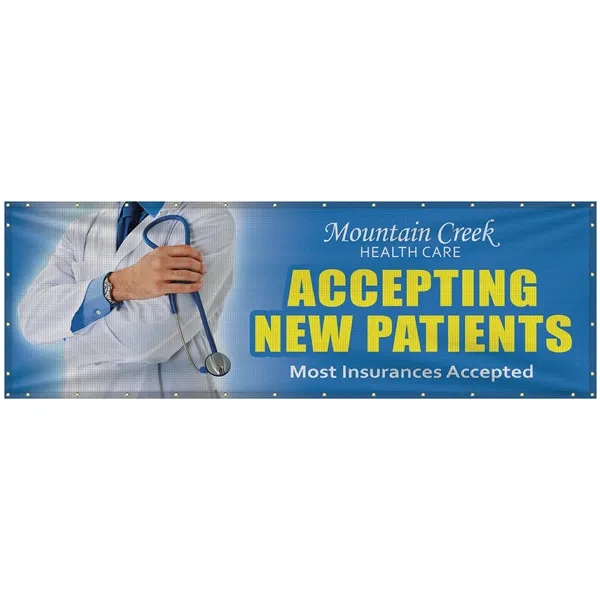 4' x 12' Premium Polyester Mesh Banner - 4' x 12' Premium Polyester Mesh Banner - Image 1 of 12