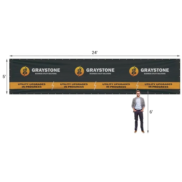 5' x 24' Premium Polyester Mesh Banner - 5' x 24' Premium Polyester Mesh Banner - Image 11 of 12
