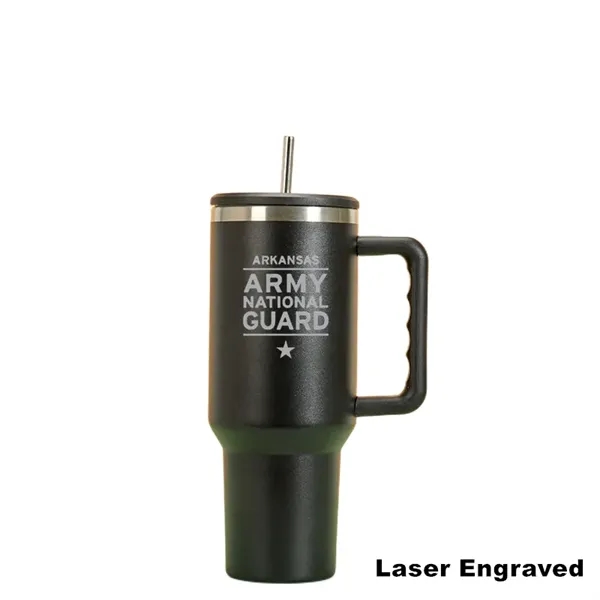 40 oz Stainless Steel Mug Tumbler With Handle And Straw - 40 oz Stainless Steel Mug Tumbler With Handle And Straw - Image 1 of 10