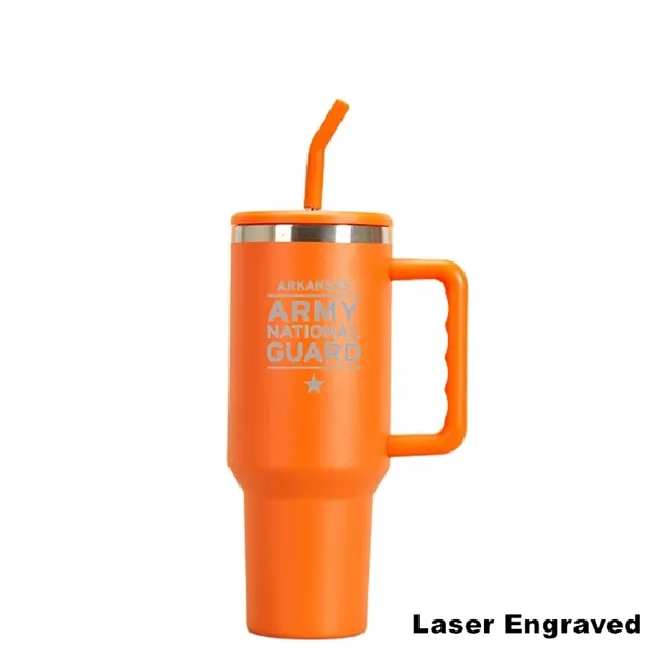 40 oz Stainless Steel Mug Tumbler With Handle And Straw - 40 oz Stainless Steel Mug Tumbler With Handle And Straw - Image 2 of 10