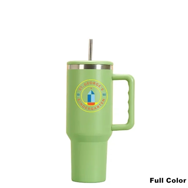 40 oz Stainless Steel Mug Tumbler With Handle And Straw - 40 oz Stainless Steel Mug Tumbler With Handle And Straw - Image 5 of 10