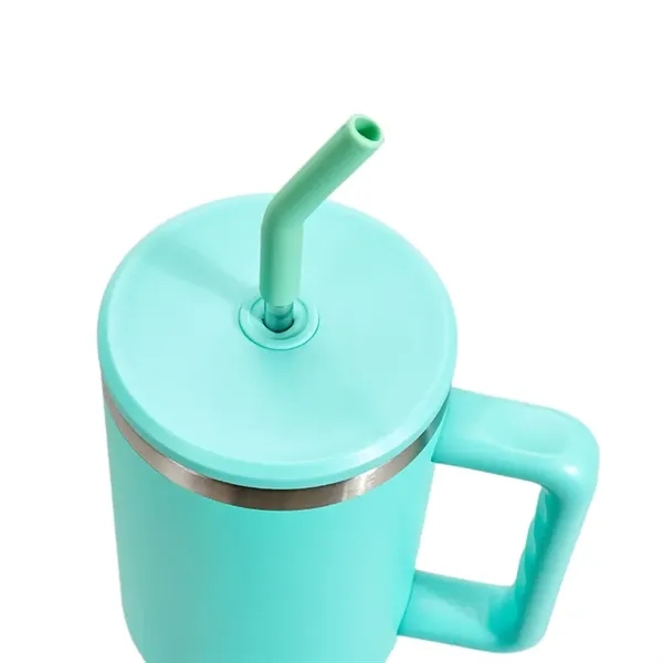 40 oz Stainless Steel Mug Tumbler With Handle And Straw - 40 oz Stainless Steel Mug Tumbler With Handle And Straw - Image 9 of 10