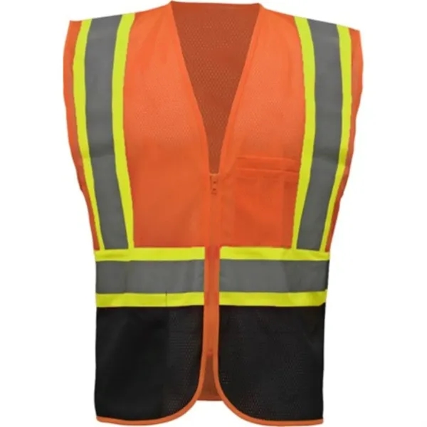 Hi Viz Class 2 Reflective Tape Safety Zipper Vest w/ Pocket - Hi Viz Class 2 Reflective Tape Safety Zipper Vest w/ Pocket - Image 2 of 10