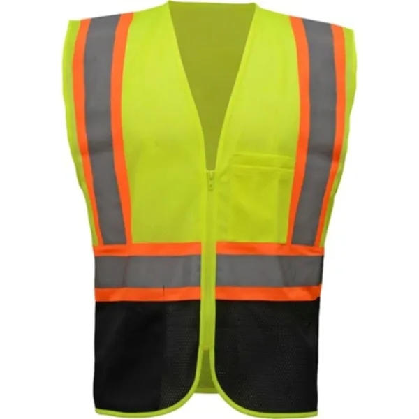 Hi Viz Class 2 Reflective Tape Safety Zipper Vest w/ Pocket - Hi Viz Class 2 Reflective Tape Safety Zipper Vest w/ Pocket - Image 1 of 10