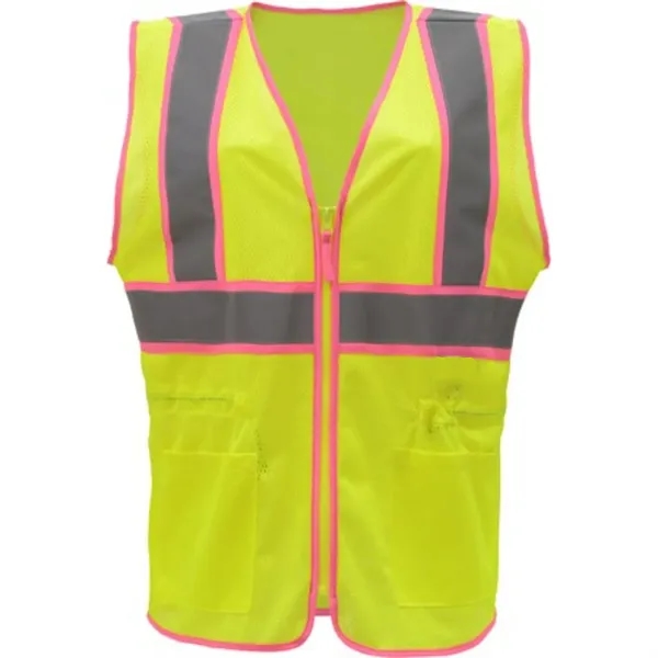 Lady Hi Vis Class 2 Mesh Reflective Safety Vest w/ 2 Pockets - Lady Hi Vis Class 2 Mesh Reflective Safety Vest w/ 2 Pockets - Image 2 of 5