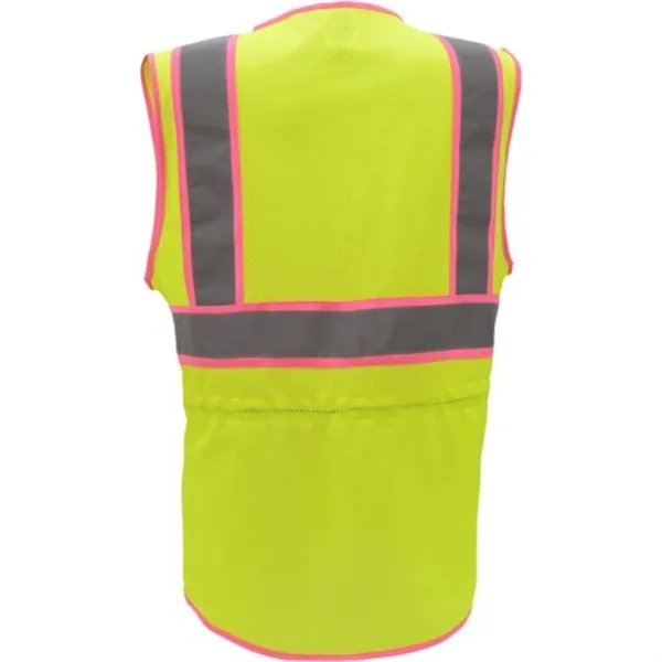 Lady Hi Vis Class 2 Mesh Reflective Safety Vest w/ 2 Pockets - Lady Hi Vis Class 2 Mesh Reflective Safety Vest w/ 2 Pockets - Image 1 of 5