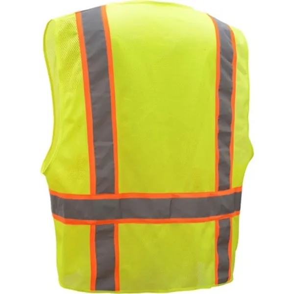 Hi-Vis Class 2 Reflective Safety Mesh Zipper Vest 6 Pockets - Hi-Vis Class 2 Reflective Safety Mesh Zipper Vest 6 Pockets - Image 2 of 4