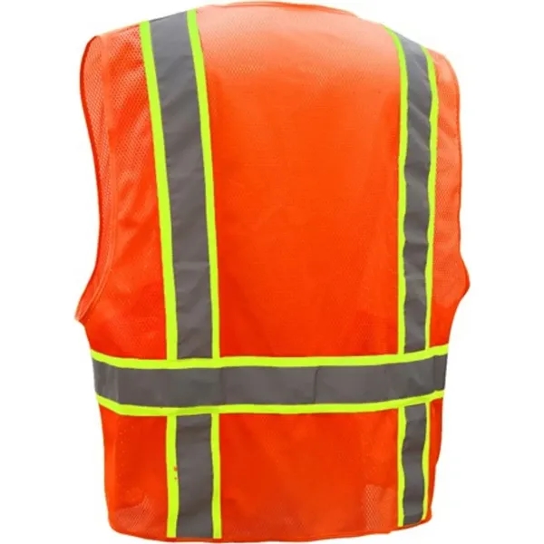 Hi-Vis Class 2 Reflective Safety Mesh Zipper Vest 6 Pockets - Hi-Vis Class 2 Reflective Safety Mesh Zipper Vest 6 Pockets - Image 4 of 4