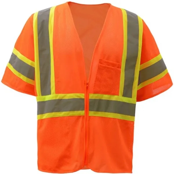 Hi Vis Reflective Tape Mesh Class 3 Safety Hook & Loop Vest - Hi Vis Reflective Tape Mesh Class 3 Safety Hook & Loop Vest - Image 8 of 8